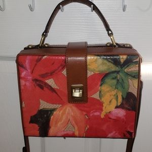 Patricia Nash Straw leather Tauria Box Handbag